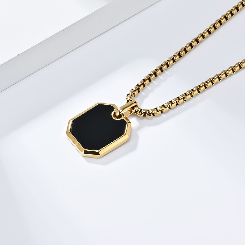 Planderful Titanium Steel Necklace Geometric Square Design For Streetwear Enthusiasts And Everyday Wear