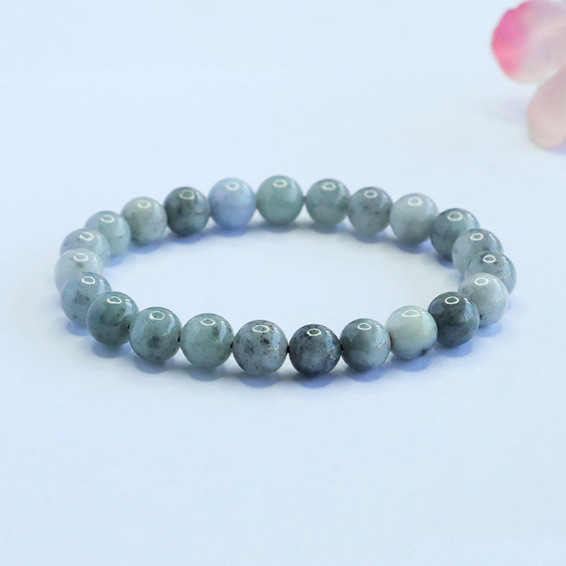 Dark Jadeite Round Bead 7 mm Bracelet
