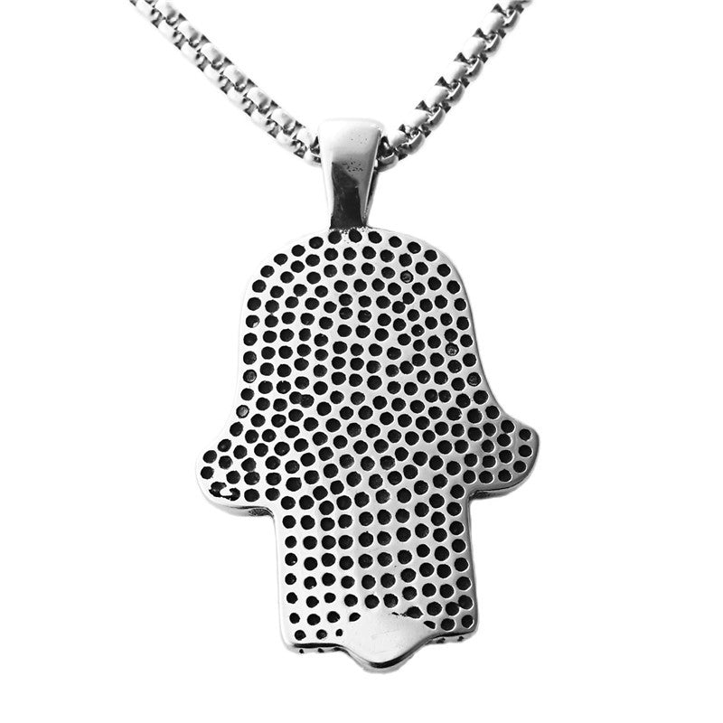 Titanium Steel Elephant Pendant Necklace for Men - Retro Punk Style Animal Statue in Stainless Steel