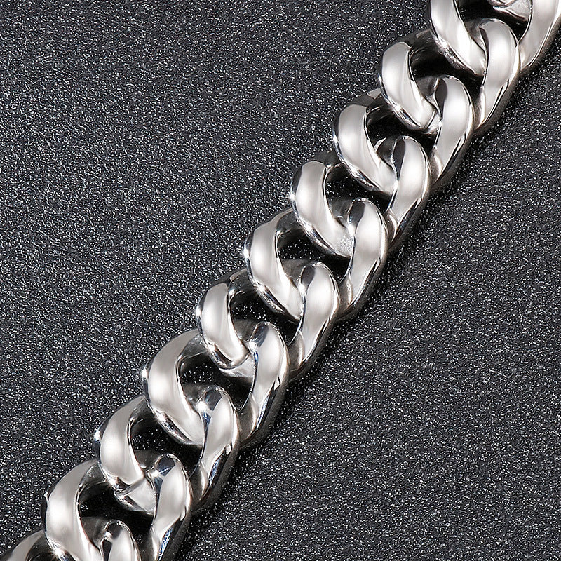 Titanium Steel Smooth Bracelet for Men - European and American Dominant Style Stainless Steel Jewelry Wholesale
