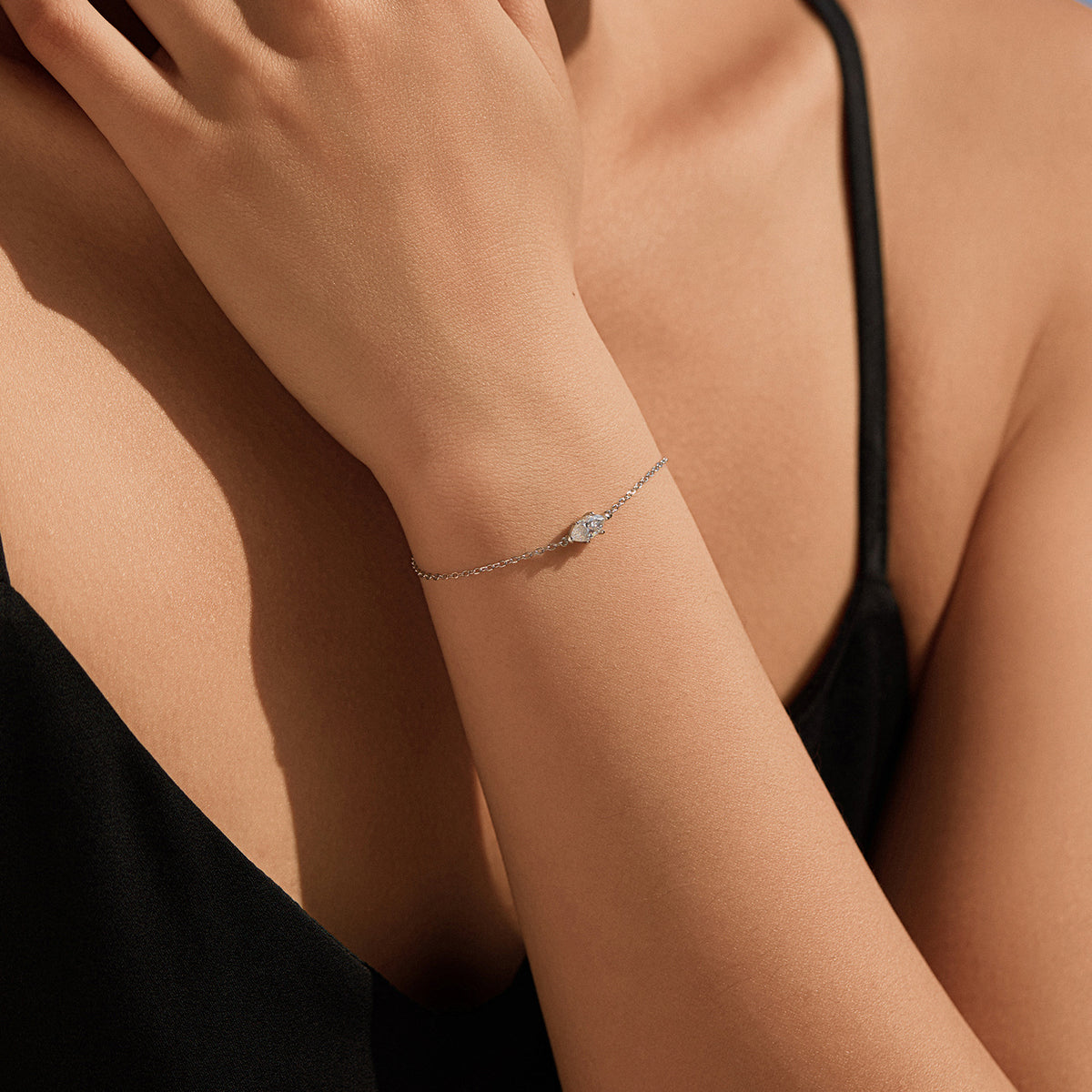 925 Sterling Silver Geometric Moissanite Bracelet