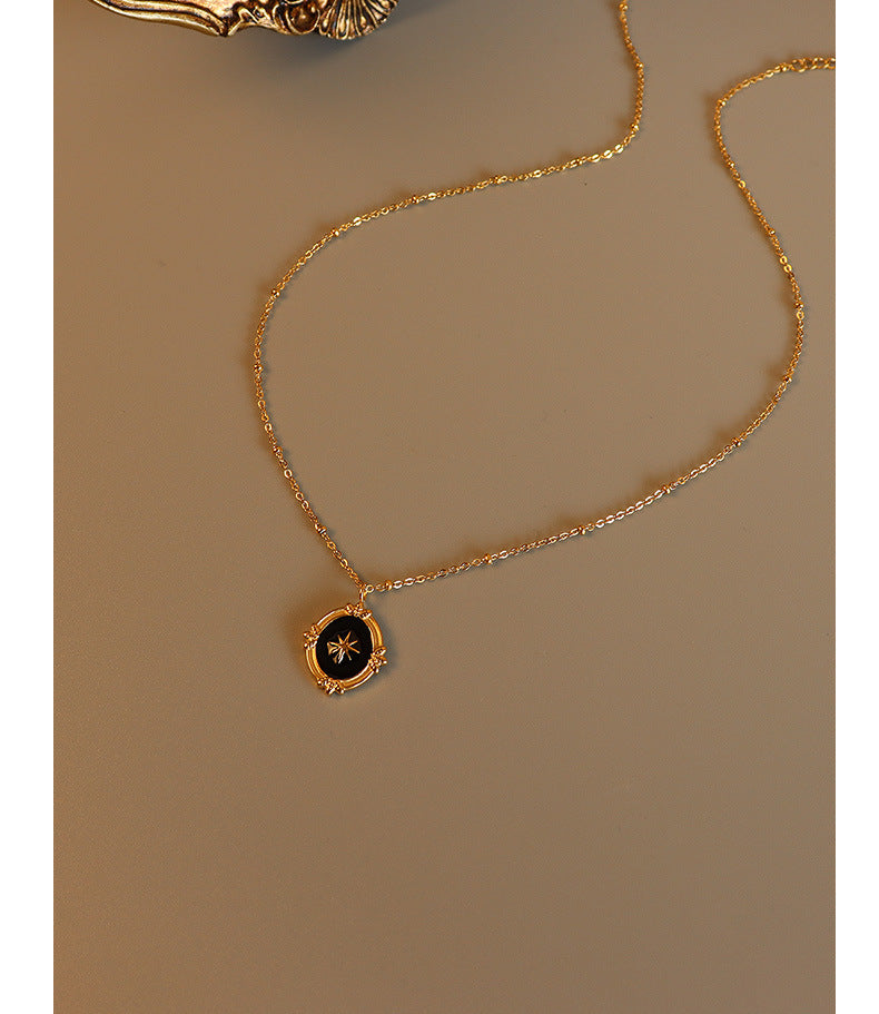 Golden Starry French Court Necklace - Premium Titanium Steel, Fade-Resistant Clavicle Chain