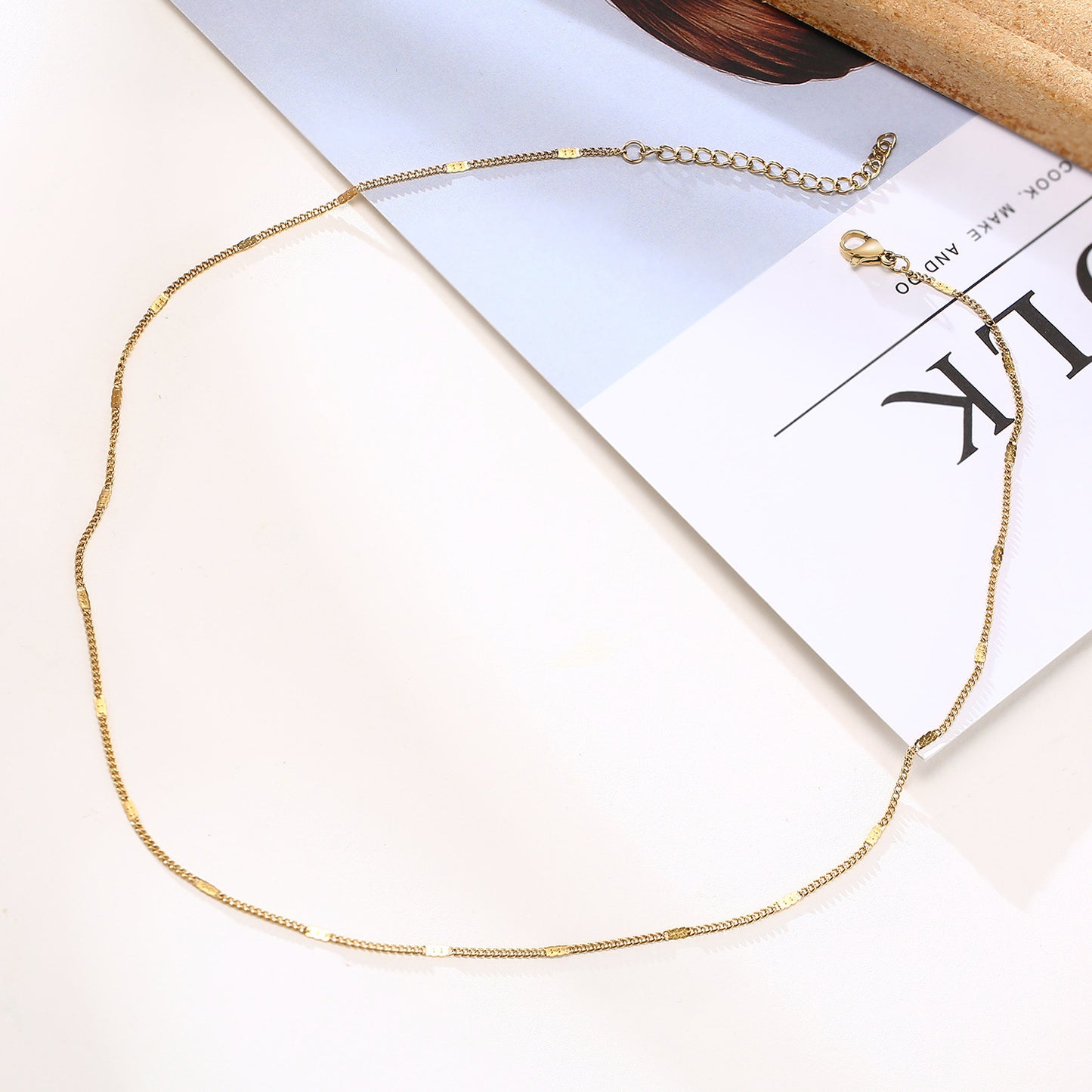 Stainless Steel Necklace Gold Women's Long Titanium Steel Jewelry