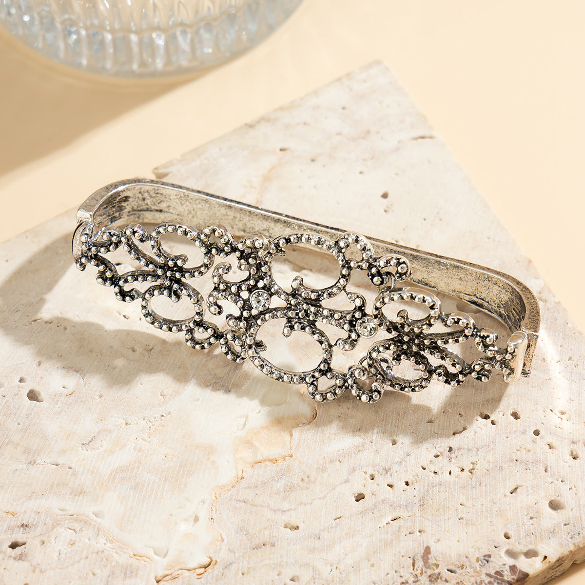 Planderful Gothic Hollow Lace Bracelet For Women Dark Vintage Lace Flower Statement Vienna Verve