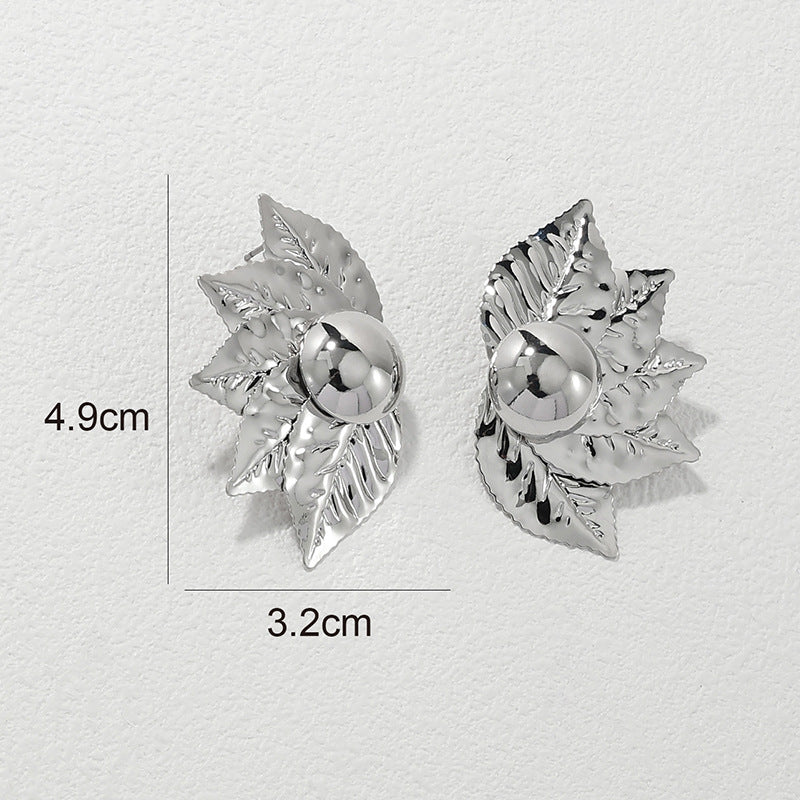 Metallic Five-Leaf Fashion Earrings - Planderful Vienna Verve Collection