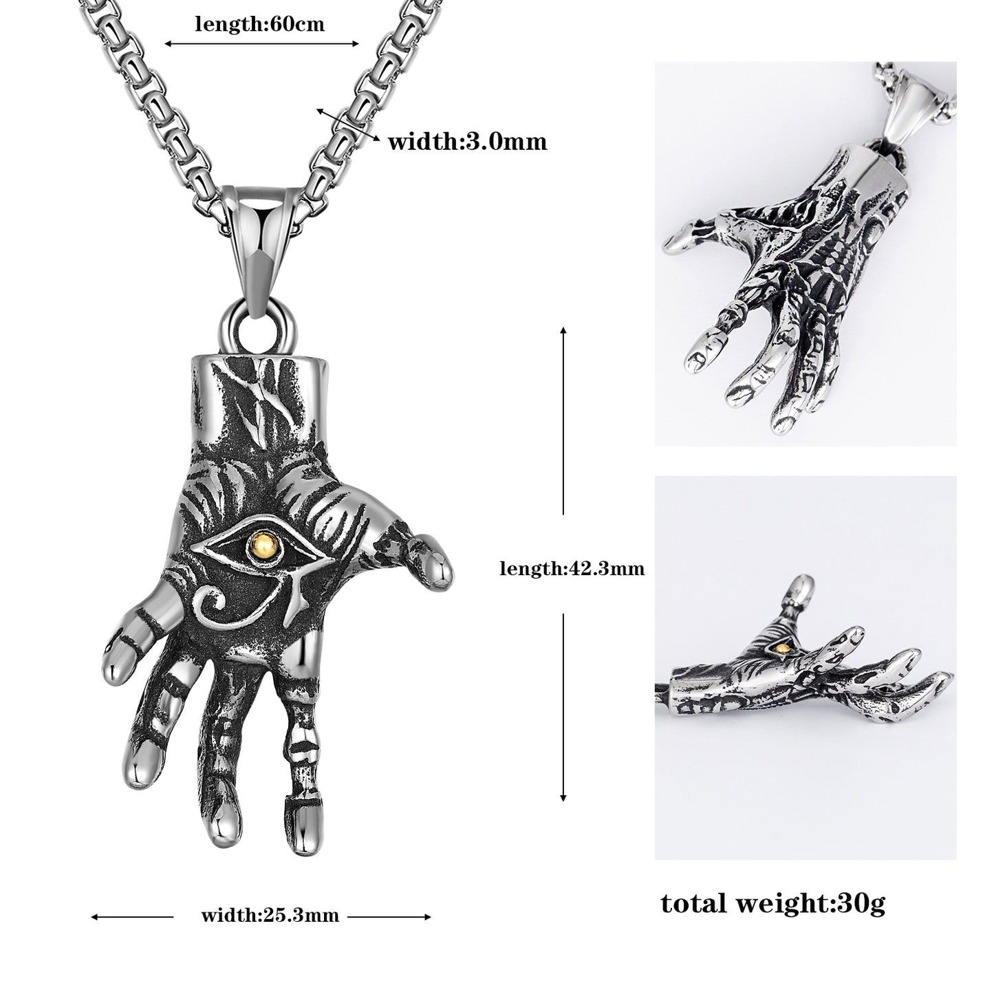 Steel Necklace – Vintage Devil's Eye