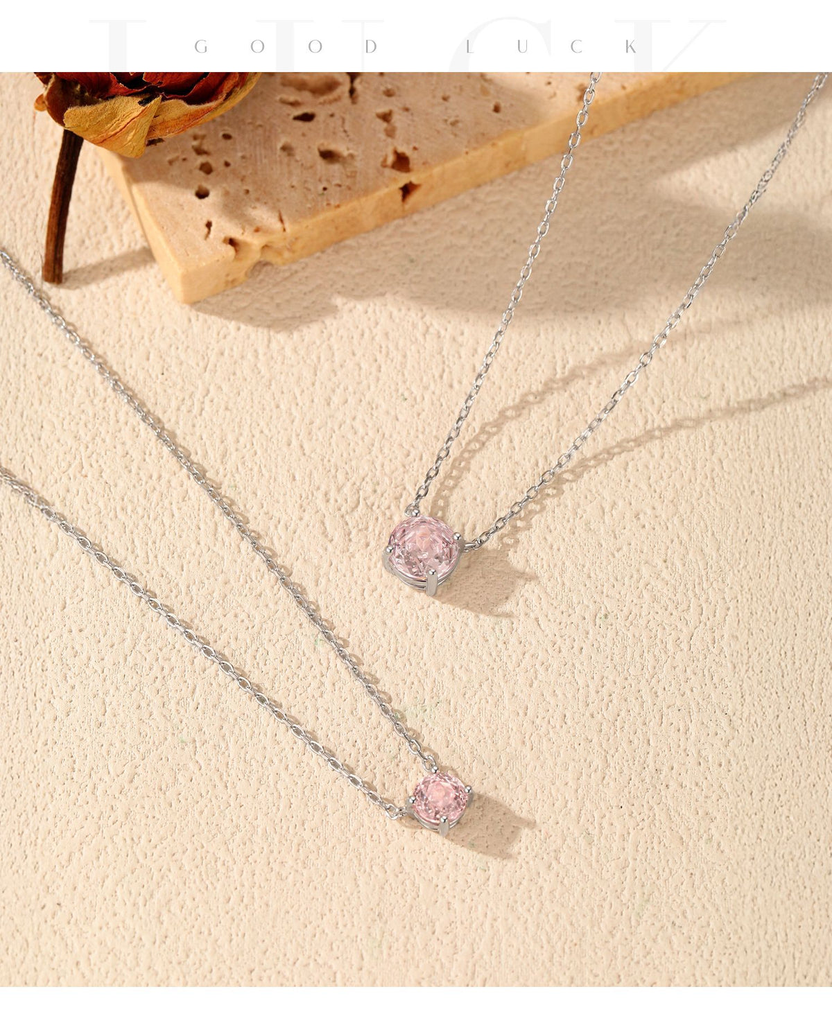 925 Sterling Silver Sparkling Rose-Cut Zircon Necklace
