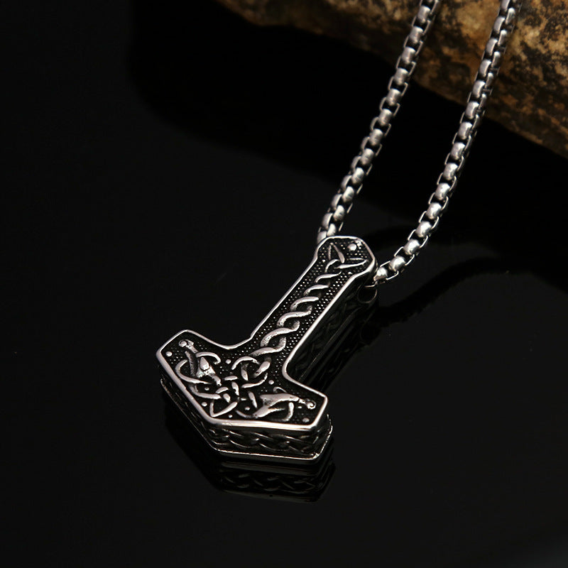 Retro European American Men's Stainless Steel Viking Anchor Pendant