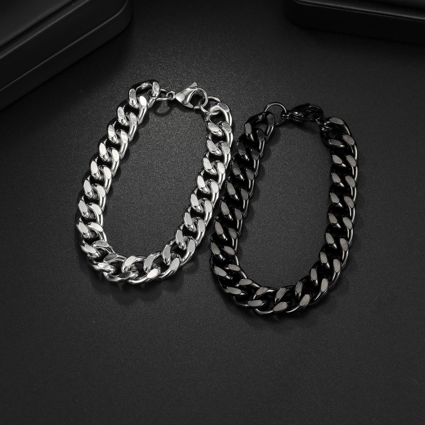 Planderful Cuban Link Bracelet 10mm Steel Polished Unisex Hip Hop Streetwear Accessory