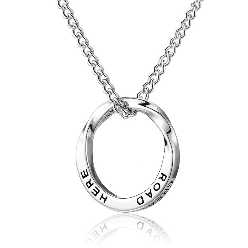 Mobius Ring Necklace For Men Stainless Steel Minimalist Round Pendant Planderful Everyday Genie