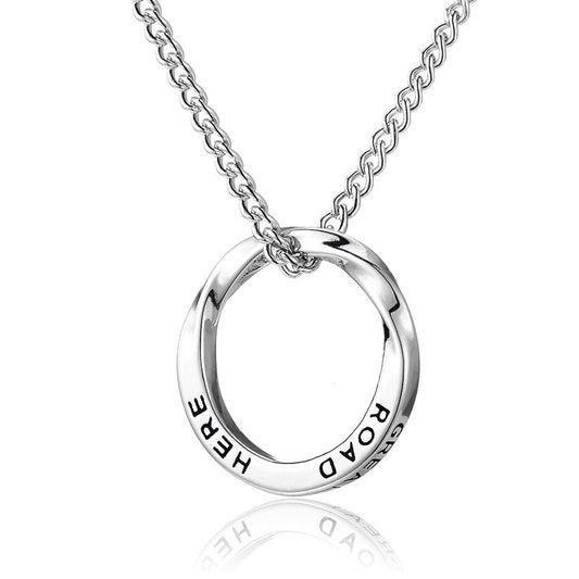 Mobius Ring Necklace For Men Stainless Steel Minimalist Round Pendant Planderful Everyday Genie