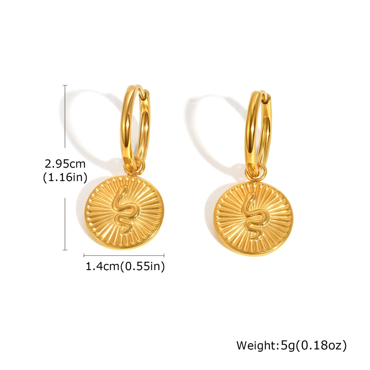 Stainless Steel Snake Vintage Earrings