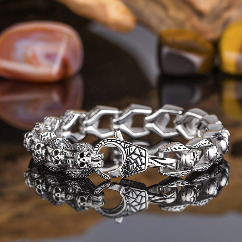 Skull Rock Men's Bracelet - Titanium Steel Hip Hop Jewelry