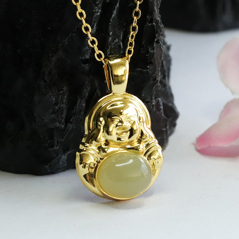 Buddha Pendant Crafted from Genuine Hetian Jade