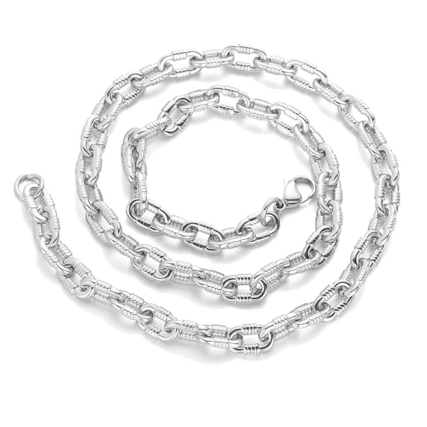 Planderful Jewelry Cuban Link Necklace Steel Modern Hip Hop Inspired Unisex Style