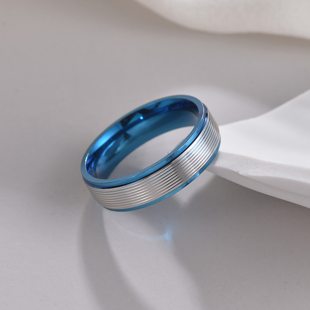 Multi-color Thread Titanium Steel Men's Ring - Durable and Stylish Jewelry for Men