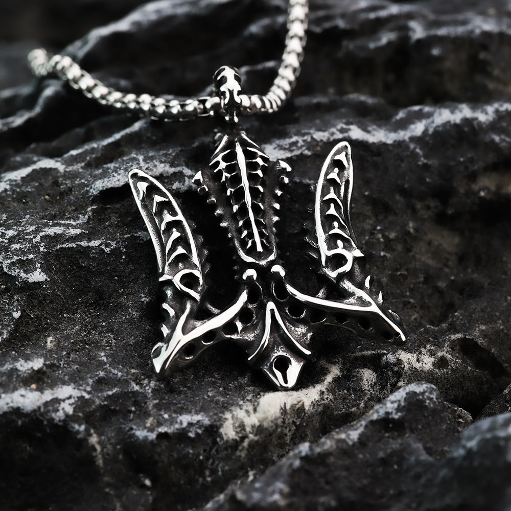 European And American Retro Jewelry Double-Sided Boat Anchor Pendant For Men