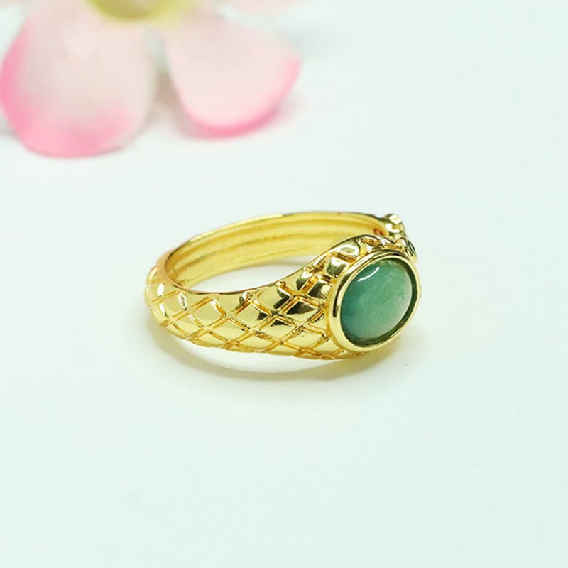 Blue Water Jadeite Snake Ring