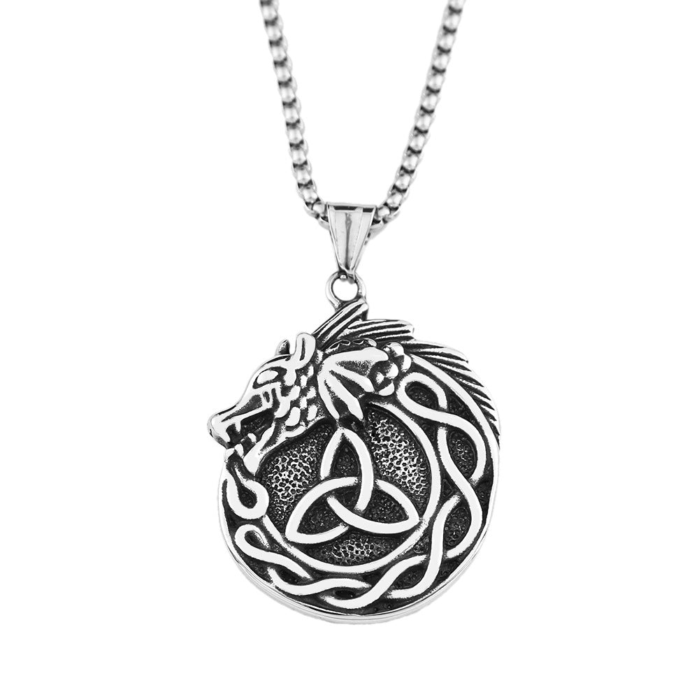European and American Men's Titanium Steel Retro Pendant Necklace