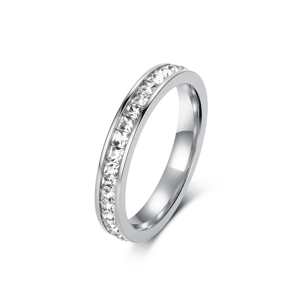 Stainless Steel Emerald Ring