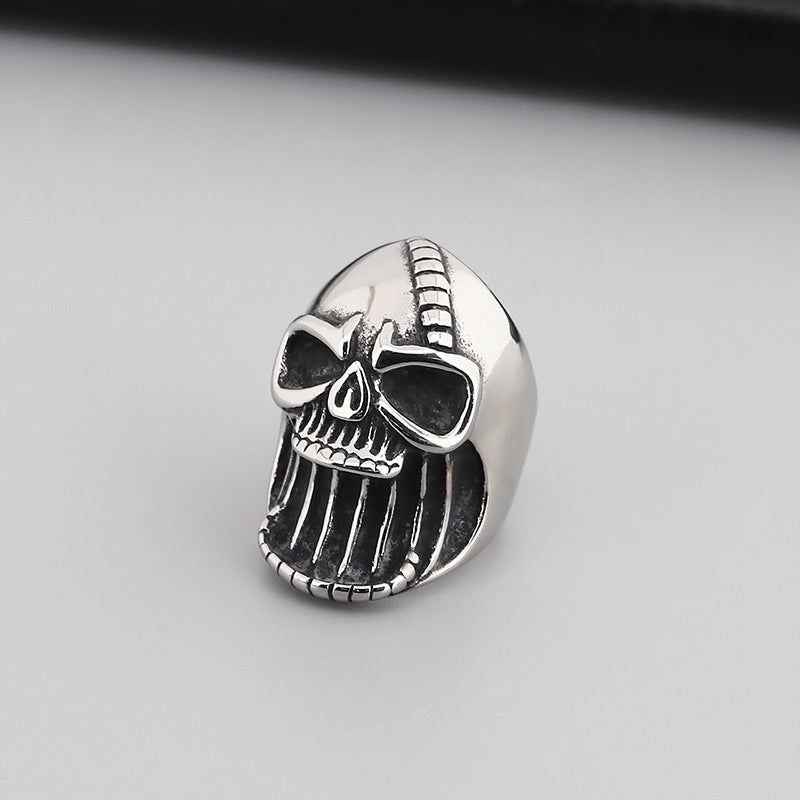 Retro Ghost Head Ring Skull Stainless Steel Ring For Men