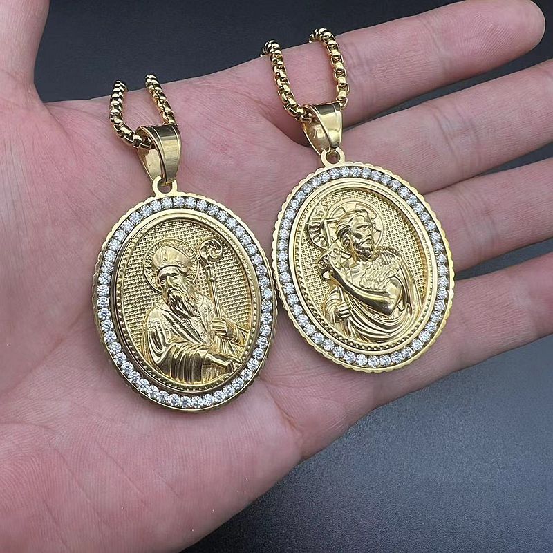 Gold-Plated Stainless Steel Necklace – Statement Pendant