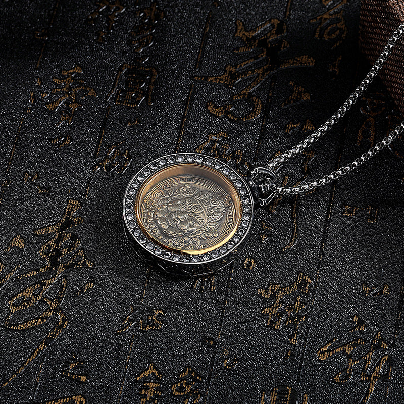 Steel Necklace – Statement Buddha Pendant