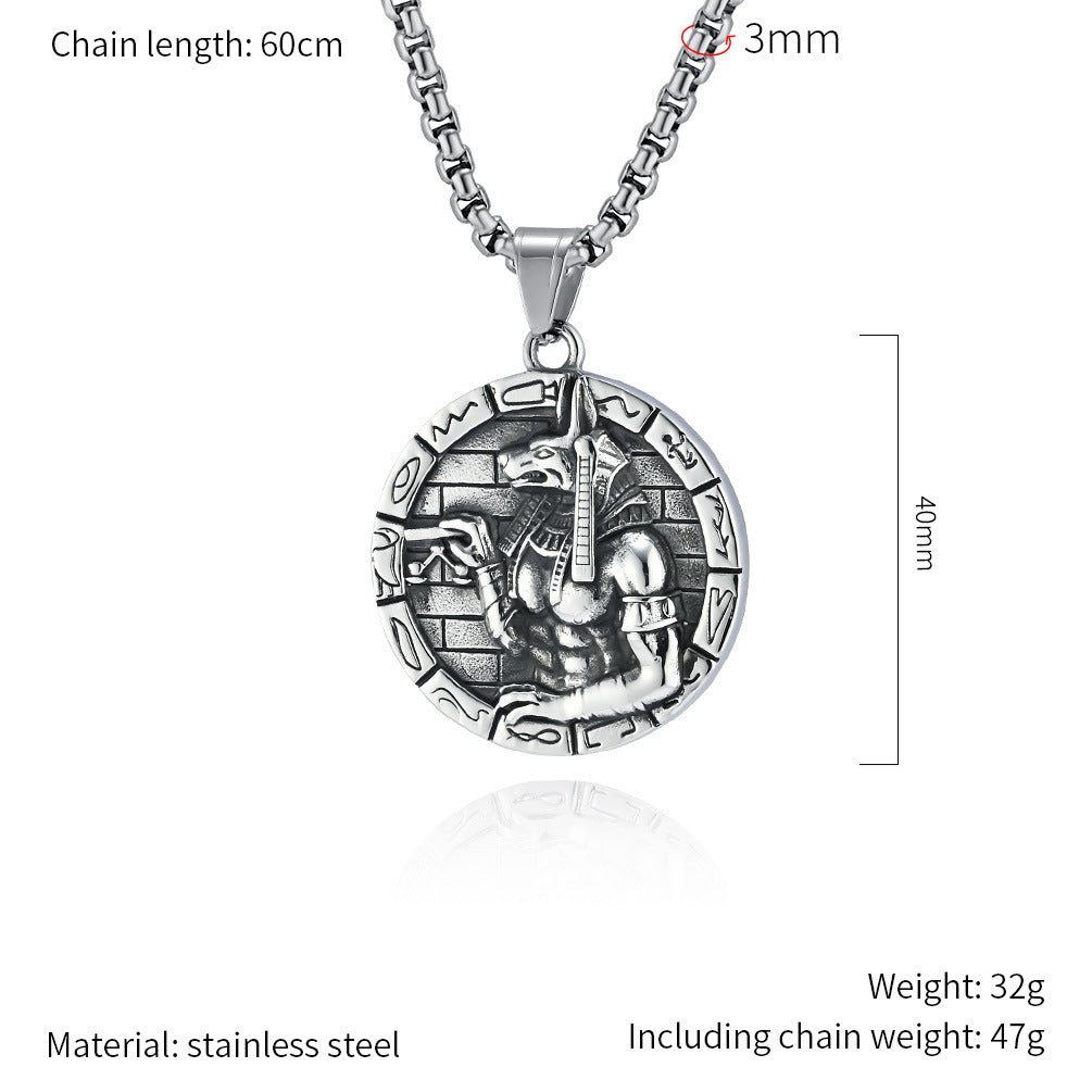 Anubis Necklace Titanium Steel Pendant For Egyptian Mythology Fans Planderful Everyday Genie Body Protection