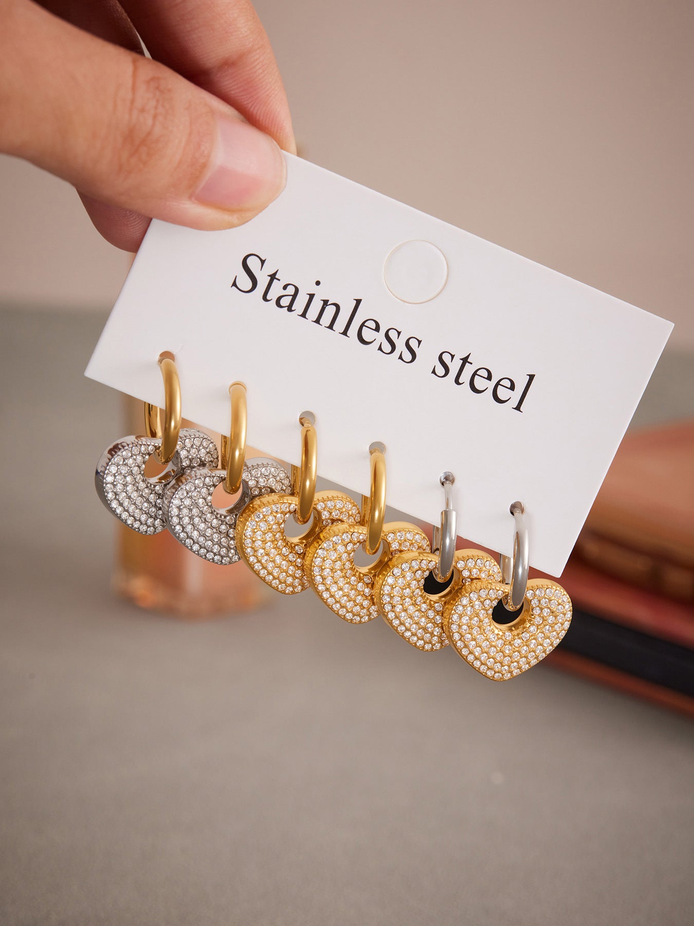 Planderful Lapis Rhombus Earrings Women Gold Plated