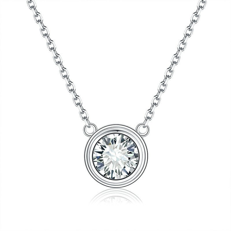 Moissanite Necklace 0.5 To 1.0 Ct S925 Silver Bubble Pendant For Collarbone Luxury Jewelry For Her Planderful