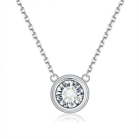 Moissanite Necklace 0.5 To 1.0 Ct S925 Silver Bubble Pendant For Collarbone Luxury Jewelry For Her Planderful