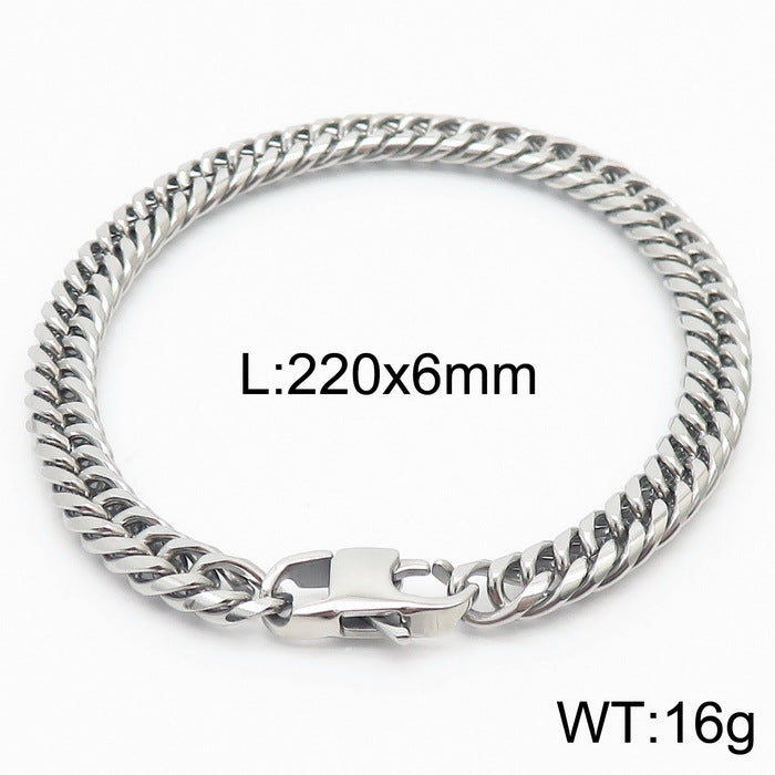 Niche Design – Men's Dancing – Neutral Titanium Steel Cuban Chain Bracelet
