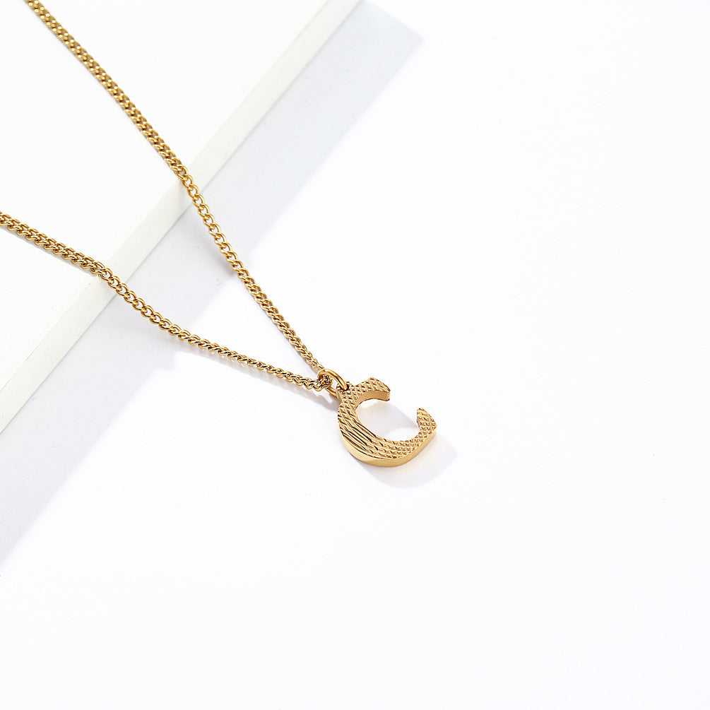 Planderful Everyday Genie Gold Plated Letter Surname Pendant For Couples Unisex Premium Magazine Style Jewelry