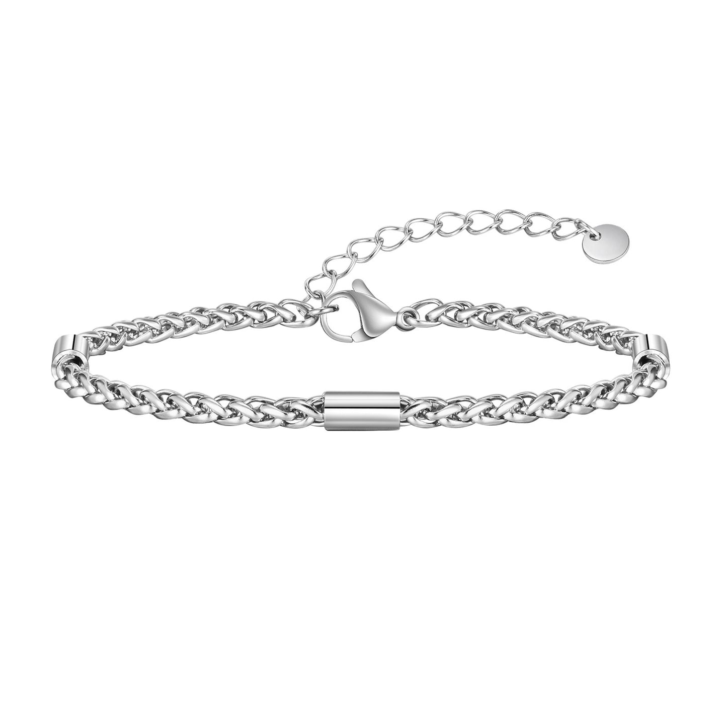 Stainless Steel Flower Basket Chain Round Tube Bracelet Steel Personality Jewelry Men