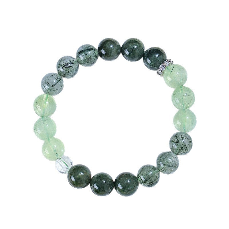 Planderful Fortune's Favor Bracelet – Premium Natural Green Hair Crystal