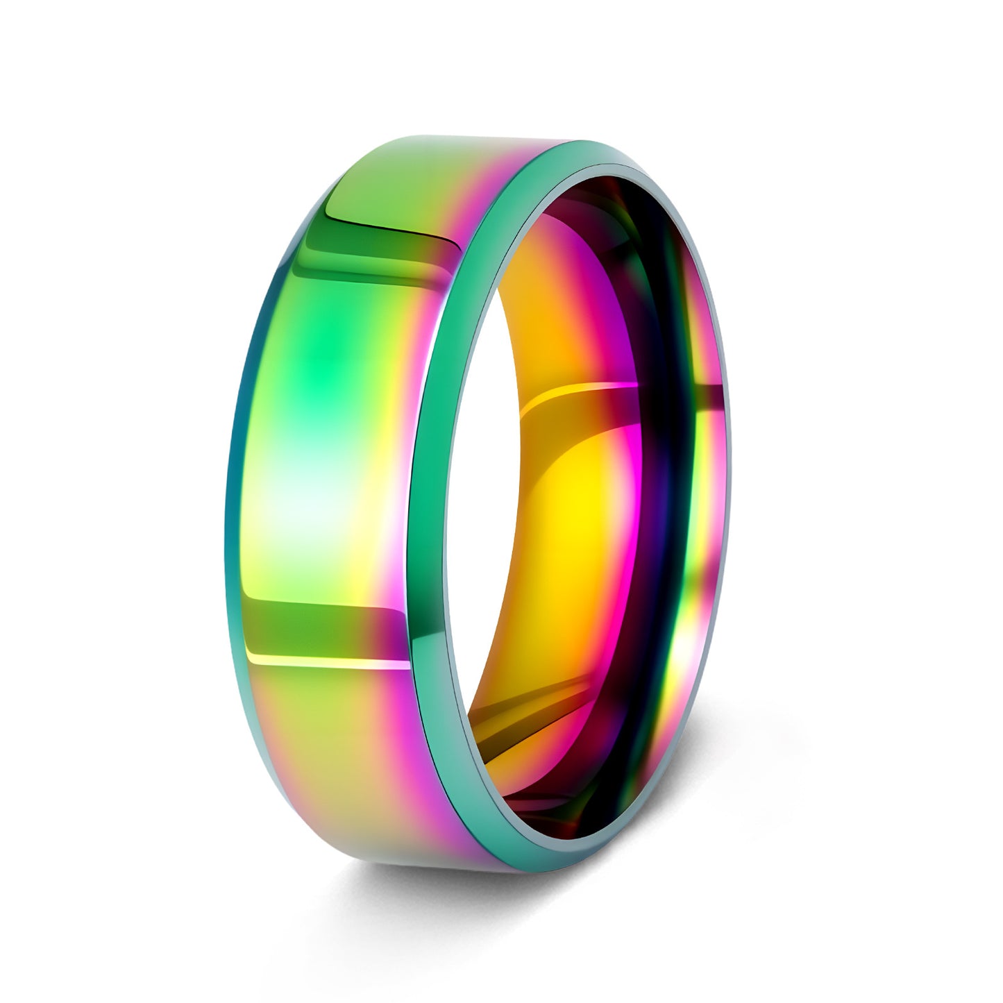 Planderful Everyday Genie 8mm Stainless Steel Mens Ring Unisex Wedding Band Durable Modern Jewelry