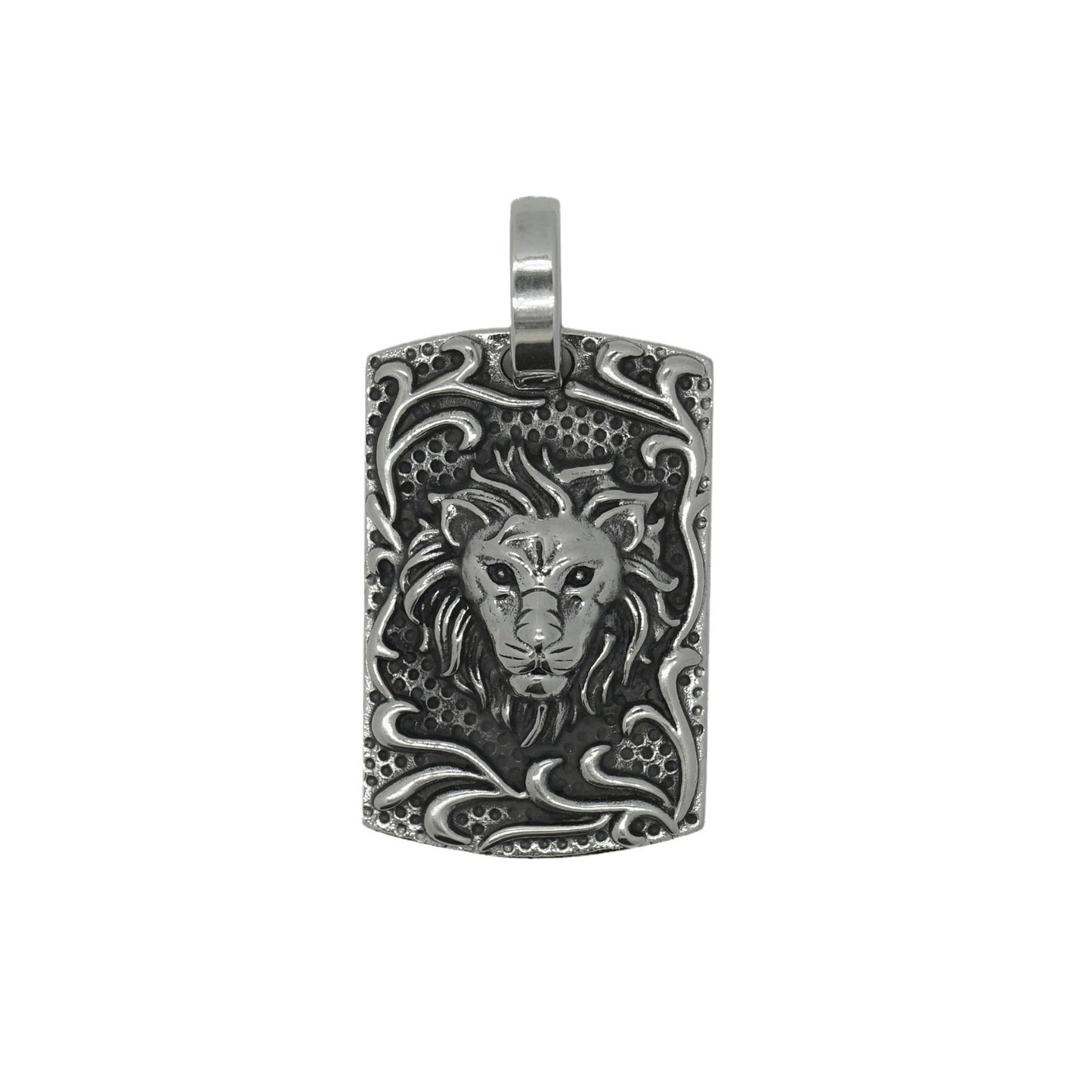 Steel Necklace - Statement Lion Head Pendant