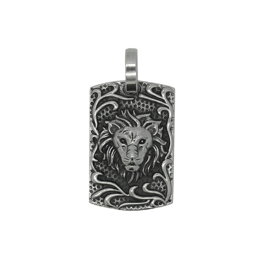 Steel Necklace - Statement Lion Head Pendant