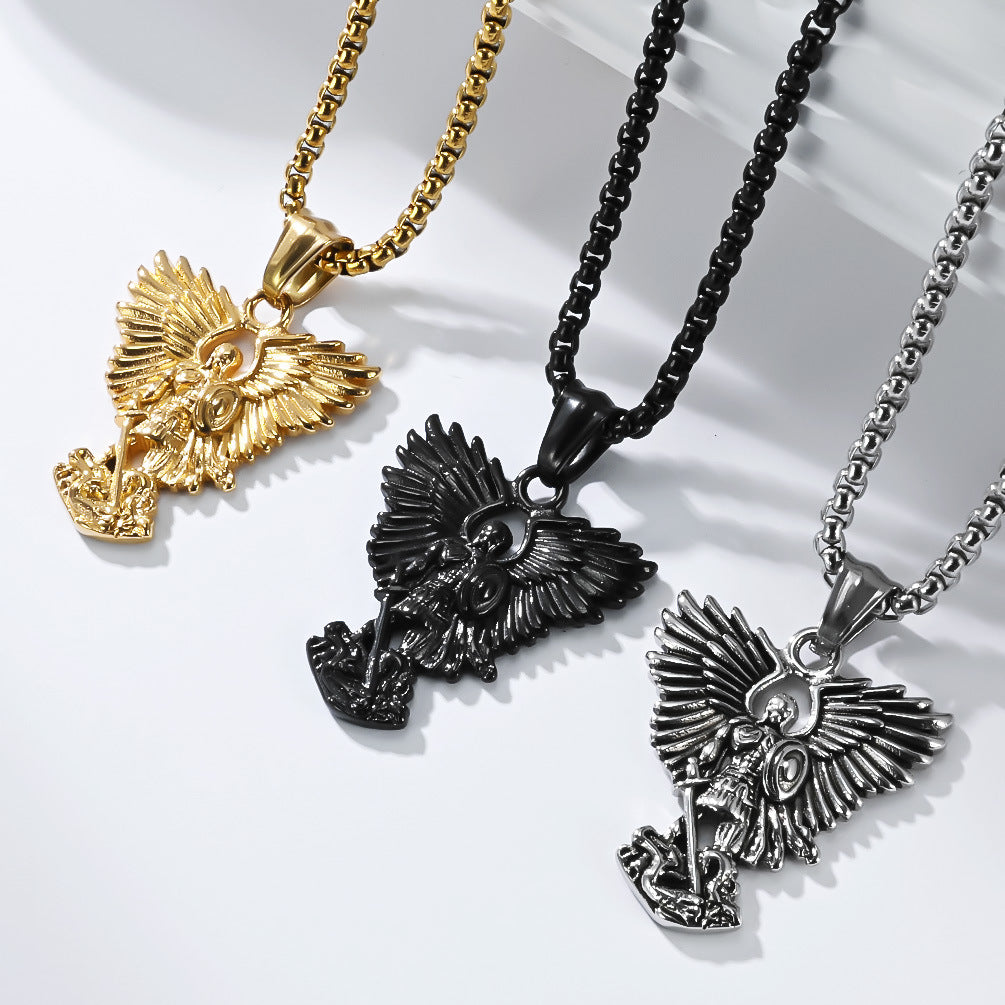 Steel Necklace – Vintage Saint Michael Design For Everyday Wear And Statement Style