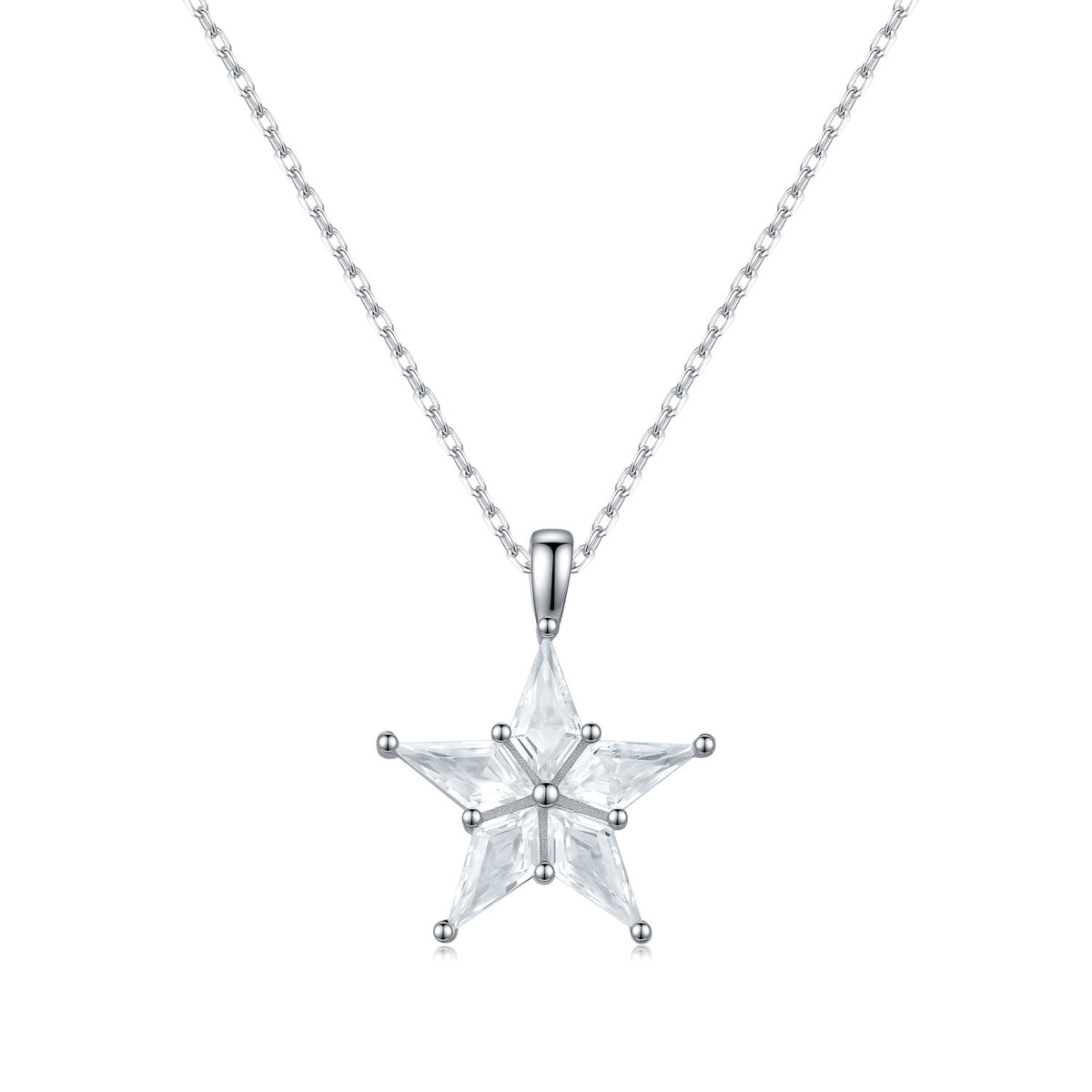 925 Sterling Silver Star Zircon Necklace