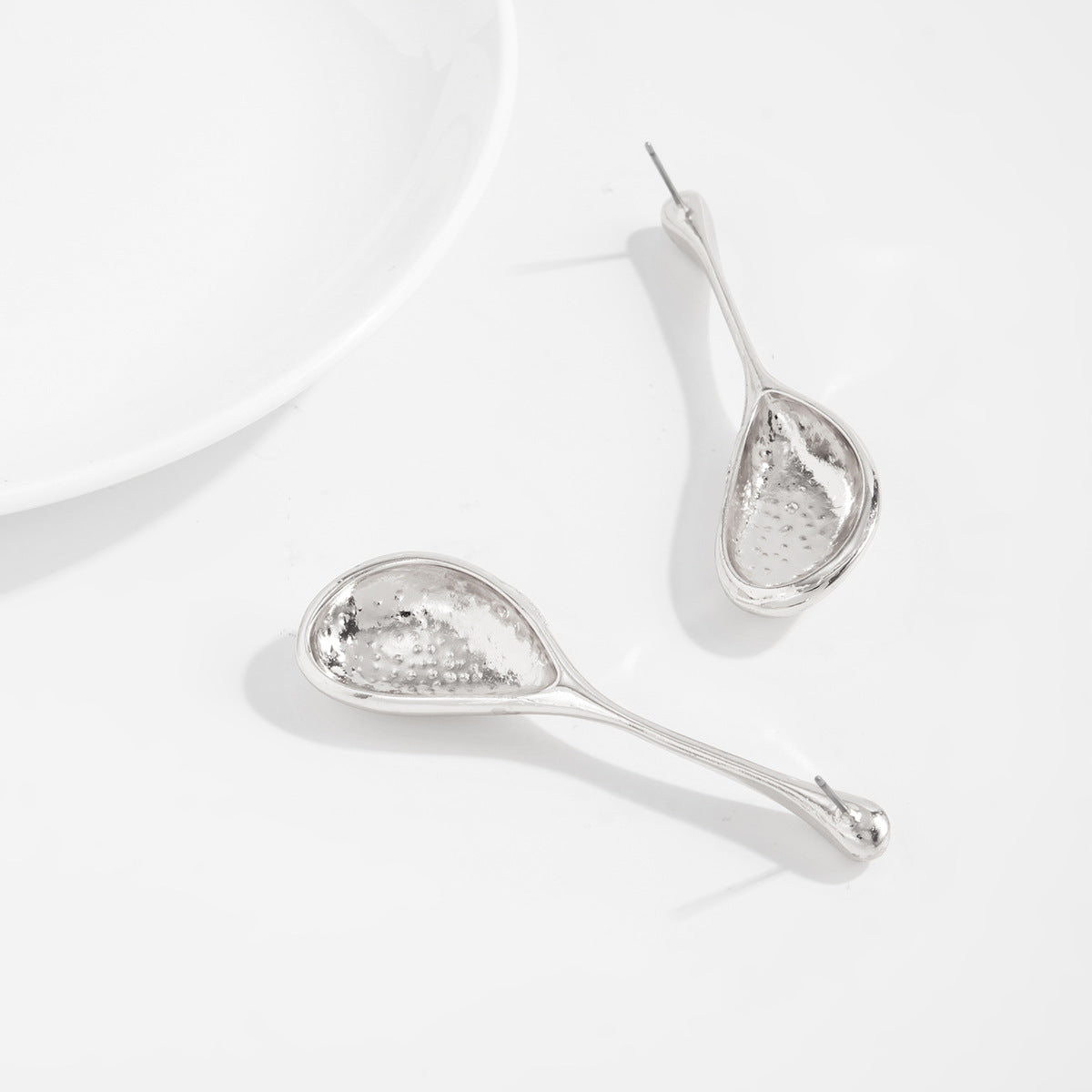 Planderful Vienna Verve Water Drop Earrings Statement Long Geometric Spoon Pendant For Modern Women