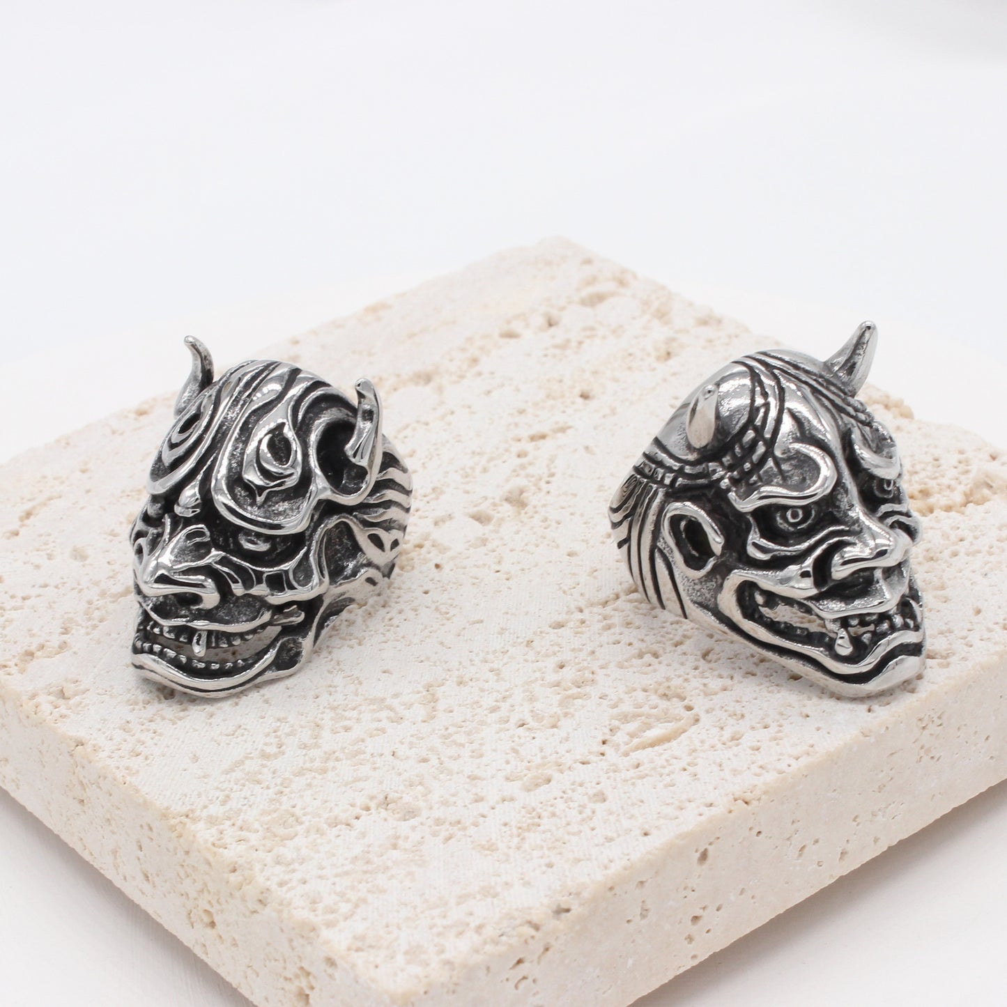 Planderful Titanium Steel Skull Ring For Men Unisex Personalized Retro Prajna Design With Protection Symbol