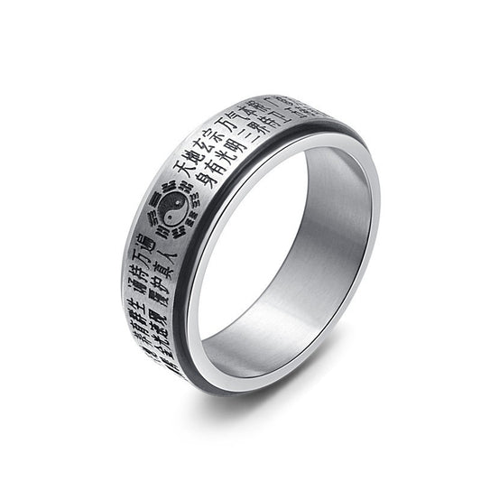Retro Ethnic Style Golden Light Rotating Ring for Men