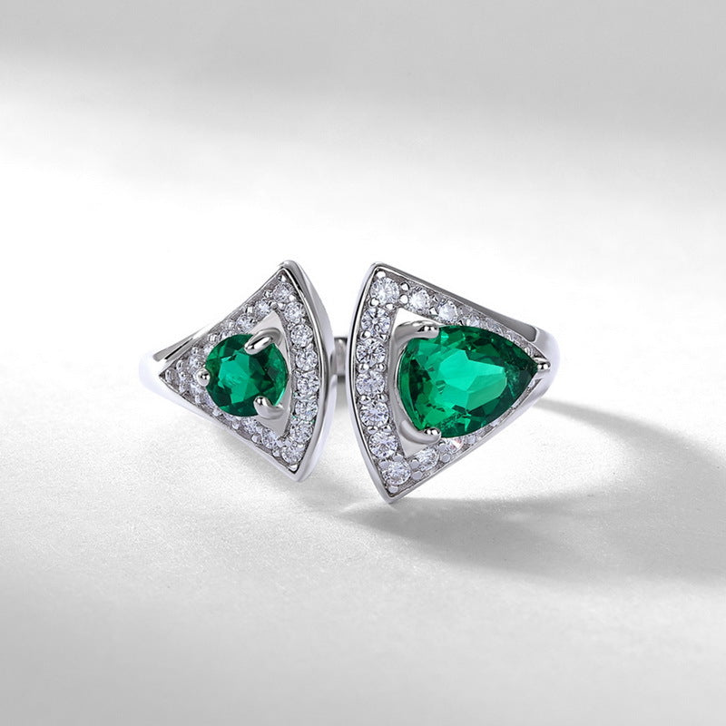 Planderful Gala Fireworks Ring – Light Luxury Fashion Personalized Emerald Treasure