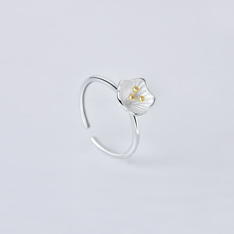 Flower Opening Sterling Silver Ring