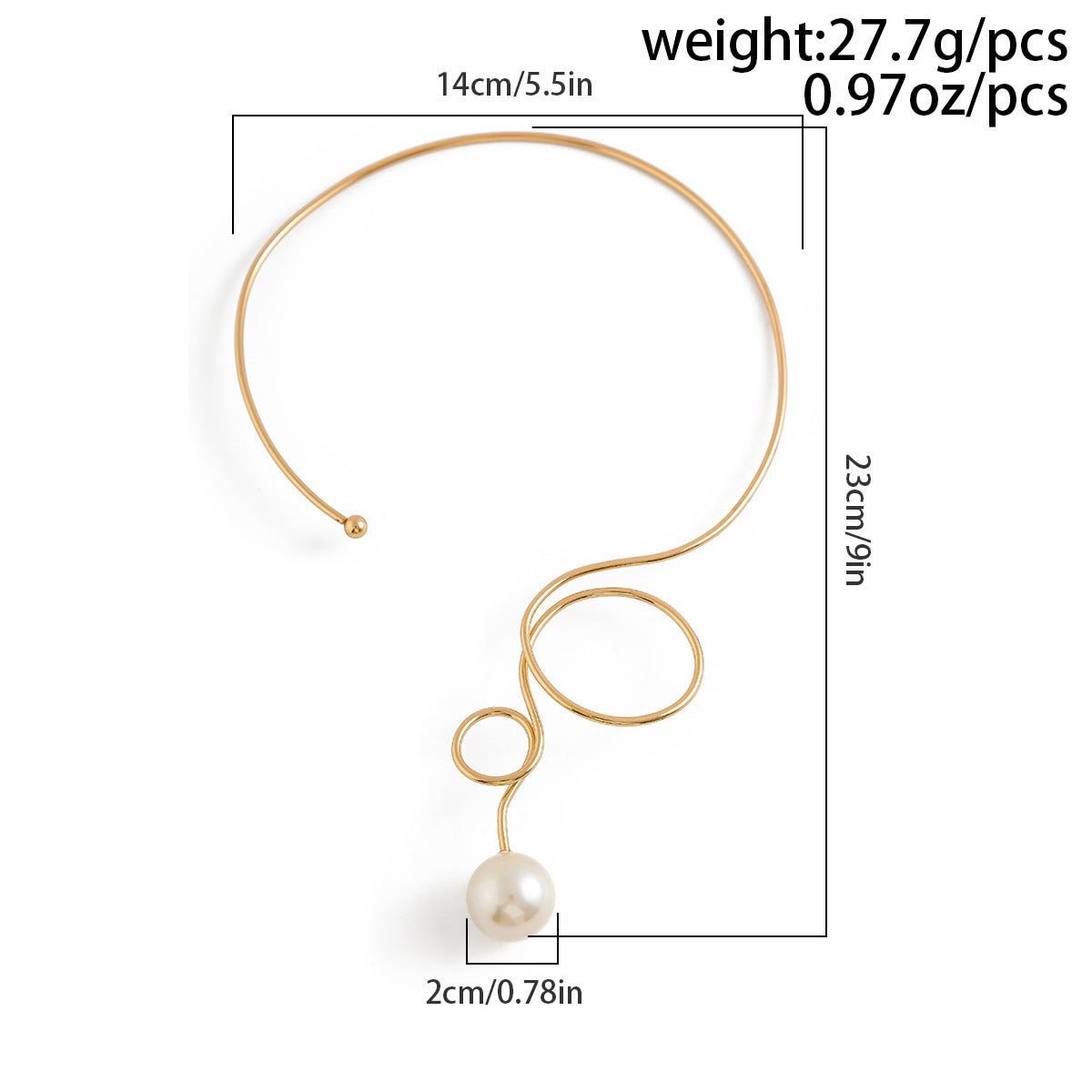 Pearl-Style Water Drop Hoop Choker