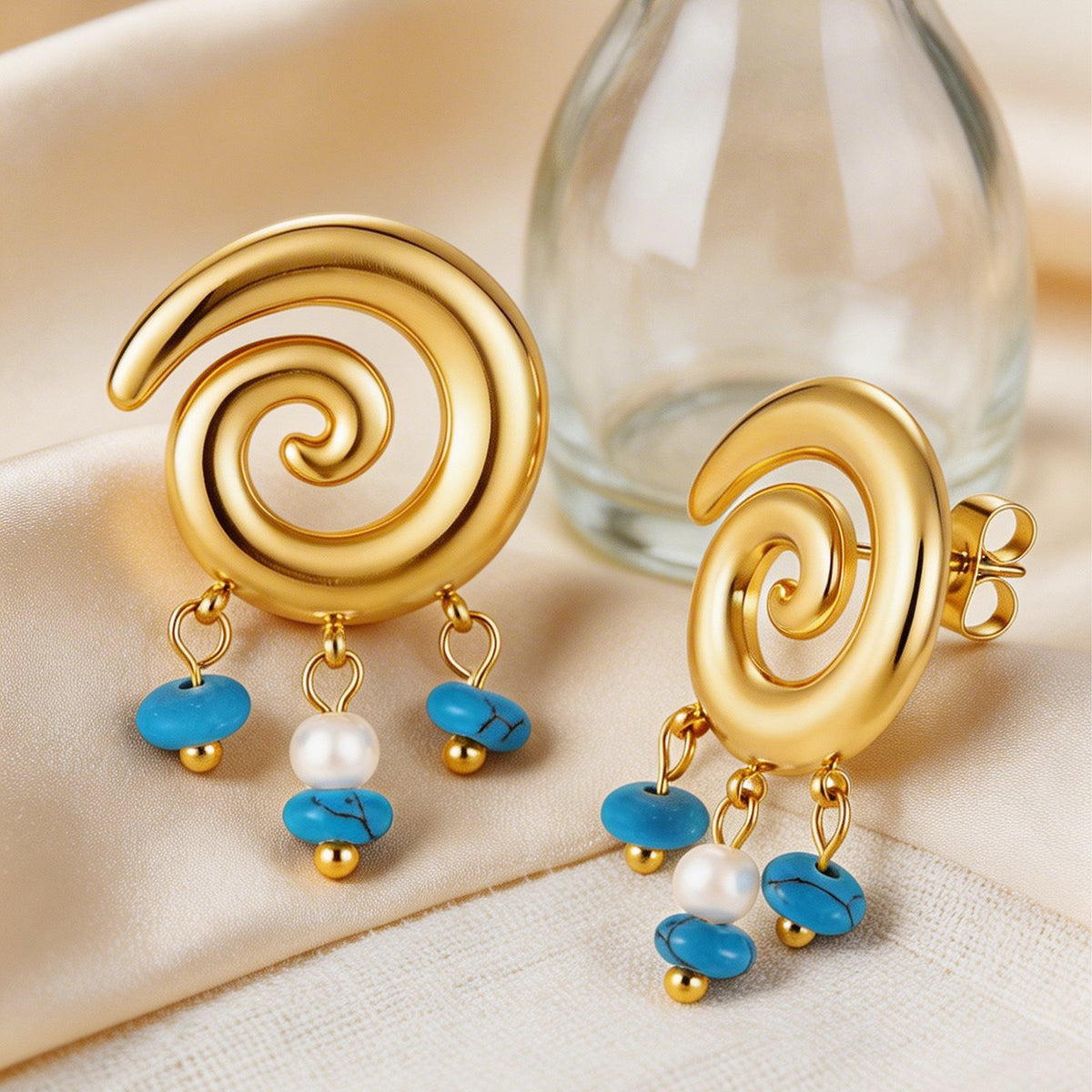 Stainless Steel Pearl Earrings