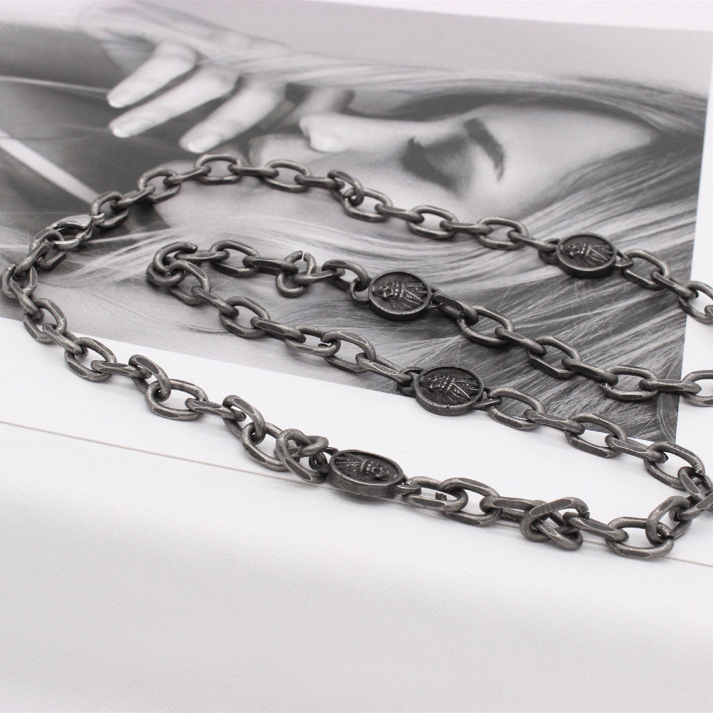 Titanium Steel Necklace Durable For Men Unisex Retro Statement Jewelry Planderful Everyday Genie Collection