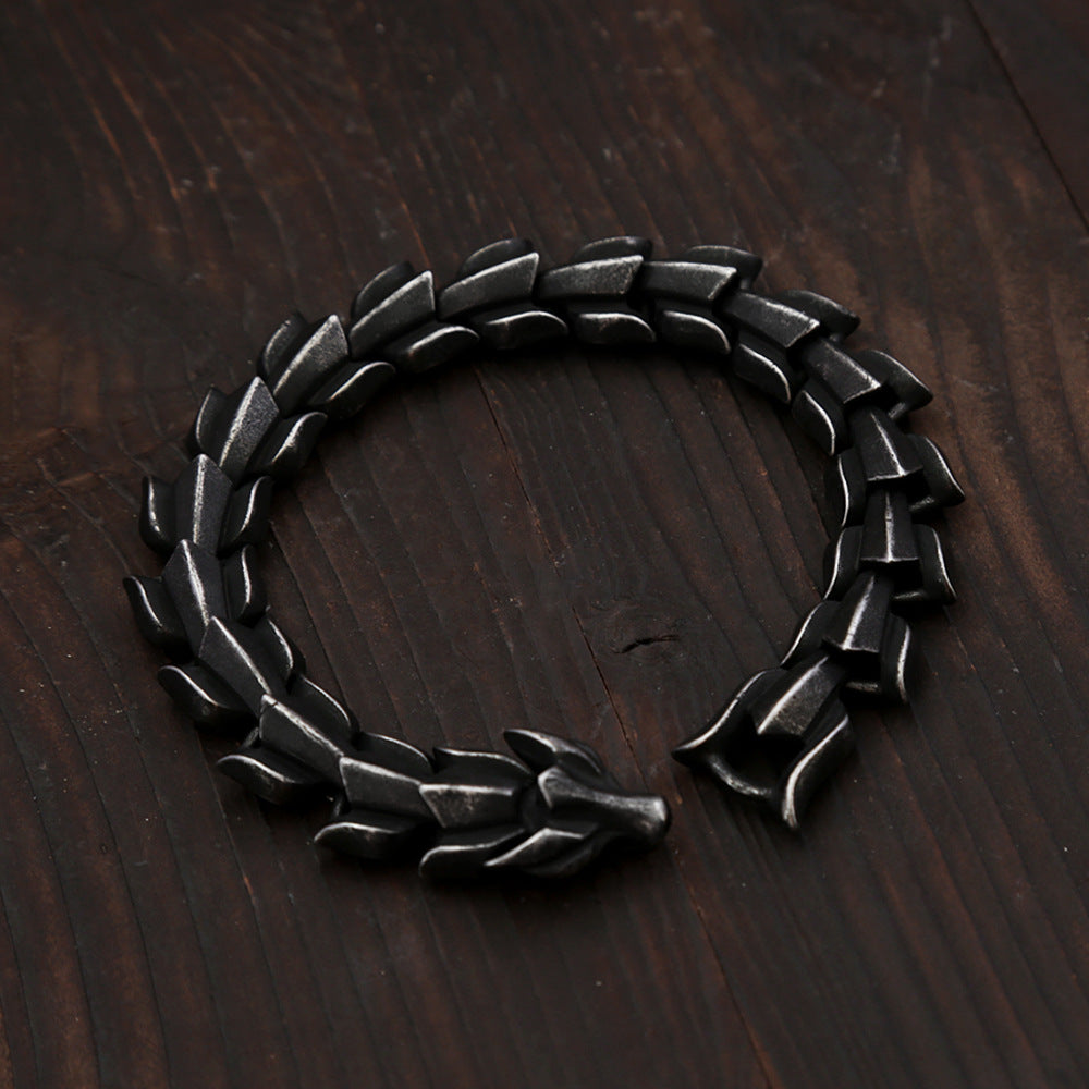 Planderful Mens Titanium Steel Keel Bracelet Customizable Punk Style Chain Jewelry