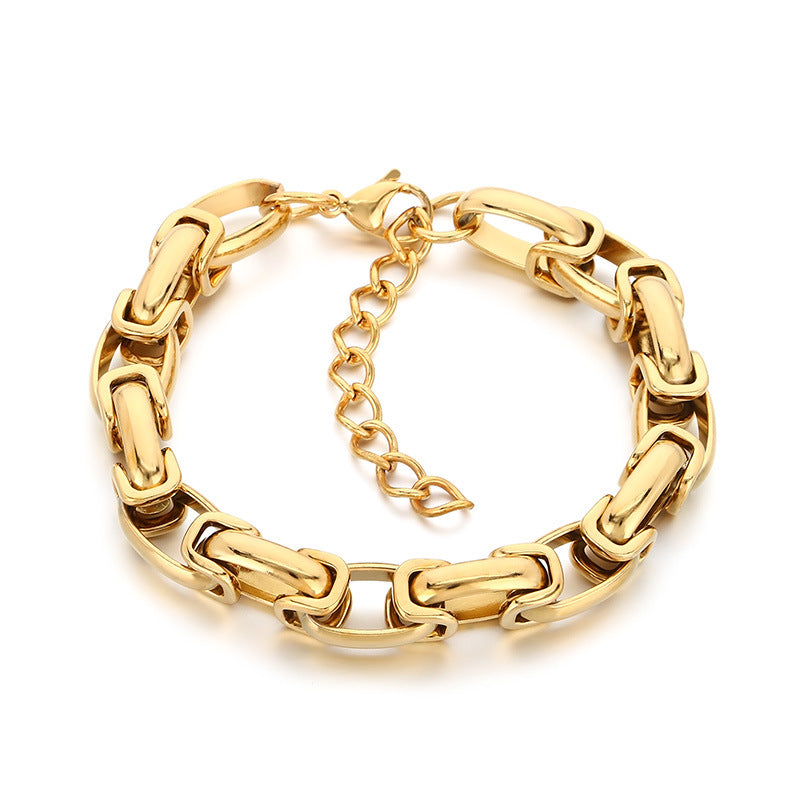 Back Chain Bracelet – Hip Hop 10mm Oval Emperor Chain Stainless Steel Men's Bracelet